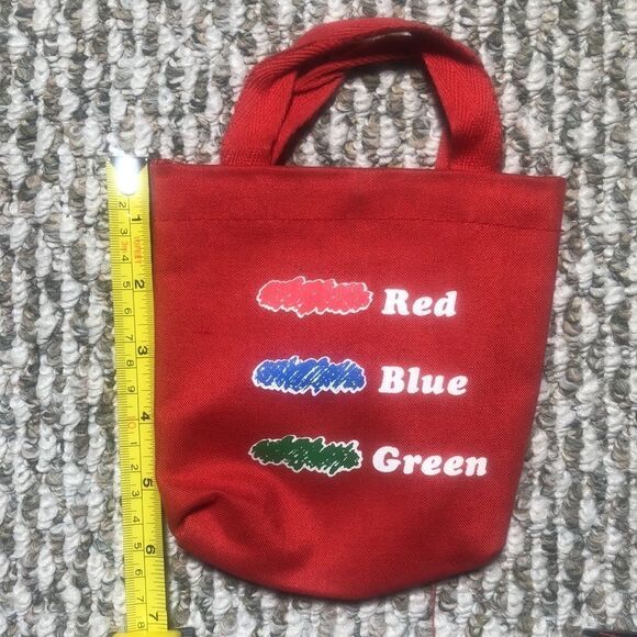 Vintage 1980’s Tiny Tote Red Blue Green - Picture 7 of 8